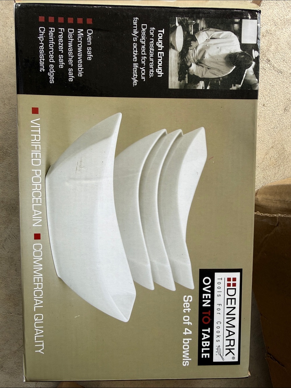 Denmark White Vitrified Porcelain Serving Bowls - Set of 4